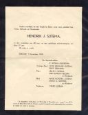 Rouwkaart Hendrik Jellesz. Sytema